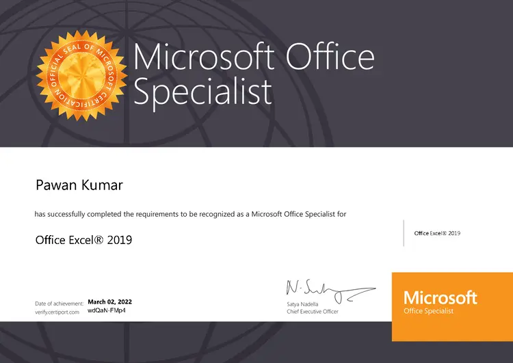 ms office course certification